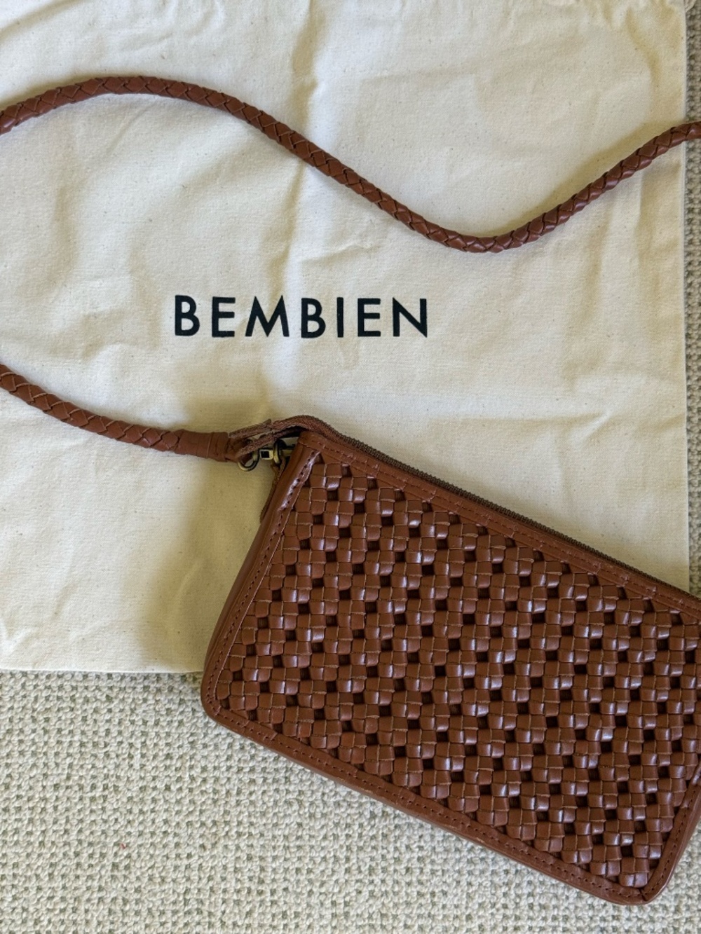 Bembien Nora Crossbody Woven Leather Purse in Sienna - Picture 11 of 13